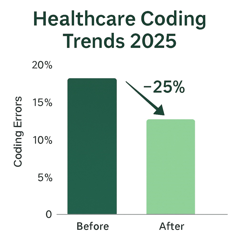 Graph showing 25% reduction in coding errors