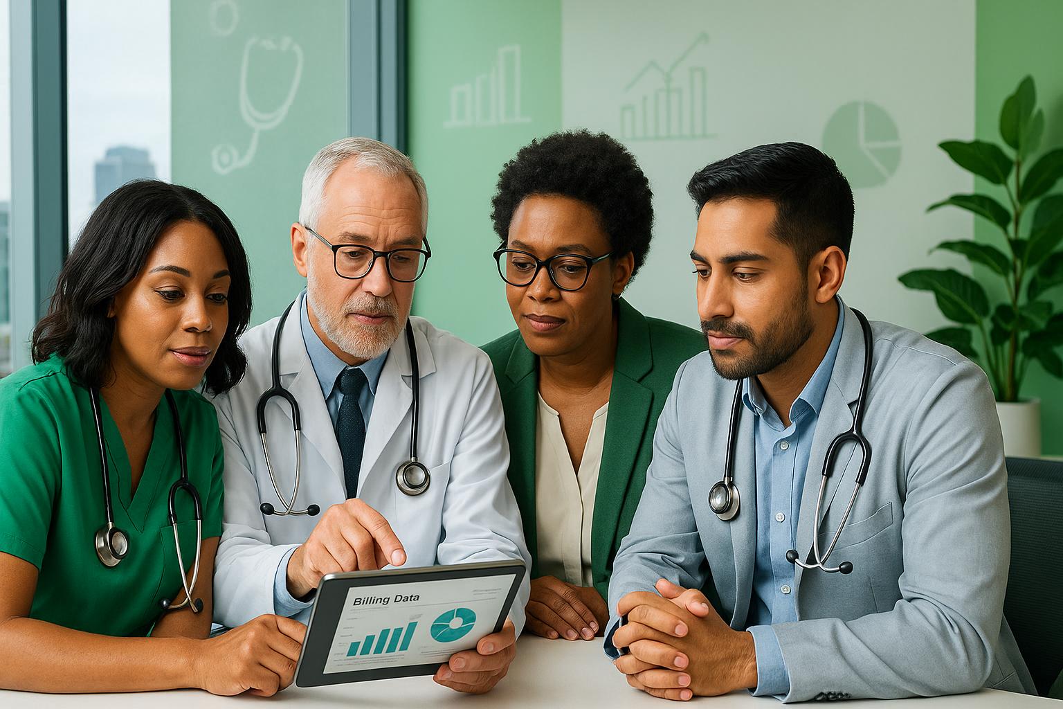 Healthcare revenue cycle management team